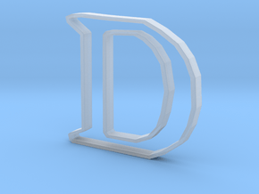 Typography Pendant D in Clear Ultra Fine Detail Plastic