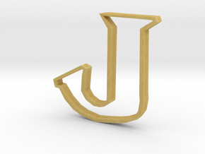 Typography Pendant J in Tan Fine Detail Plastic