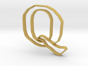 Typography Pendant Q in Tan Fine Detail Plastic