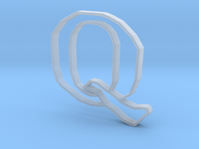 Typography Pendant Q in Clear Ultra Fine Detail Plastic