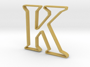Typography Pendant K in Tan Fine Detail Plastic