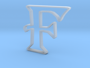 Typography Pendant F in Clear Ultra Fine Detail Plastic