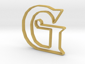 Typography Pendant G in Tan Fine Detail Plastic