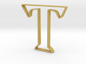 Typography Pendant T in Tan Fine Detail Plastic