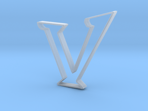 Typography Pendant V in Clear Ultra Fine Detail Plastic