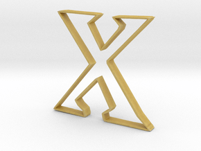 Typography Pendant X in Tan Fine Detail Plastic