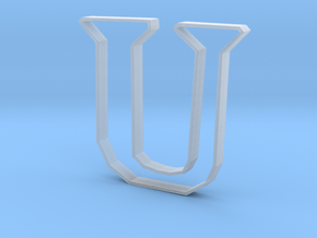 Typography Pendant U in Clear Ultra Fine Detail Plastic