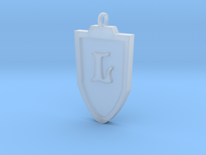 Medieval L Shield Pendant in Clear Ultra Fine Detail Plastic