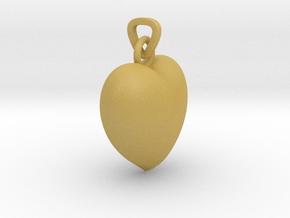 Heart Necklace Model A1 in Tan Fine Detail Plastic