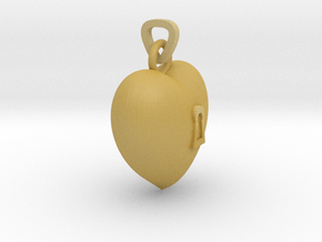 Heart Necklace Key Model F in Tan Fine Detail Plastic