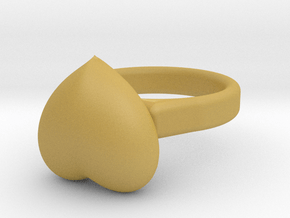 Ø15.41 mm - Ø0.606inch  Heart Ring in Tan Fine Detail Plastic