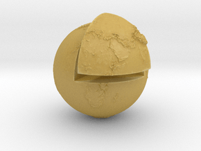 Planet earth sectioned quarter in Tan Fine Detail Plastic