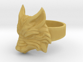 Fenrir - Norse Wolf Ring - Size 8 in Tan Fine Detail Plastic