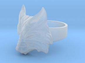 Fenrir - Norse Wolf Ring - Size 8 in Clear Ultra Fine Detail Plastic