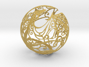 Dragon Sphere Ornament in Tan Fine Detail Plastic