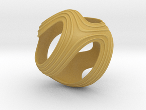 Iron Rhino - Iso Sphere 1 - Ribbed Pendant Design in Tan Fine Detail Plastic