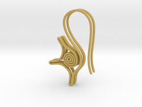 Spiral earrings in Tan Fine Detail Plastic