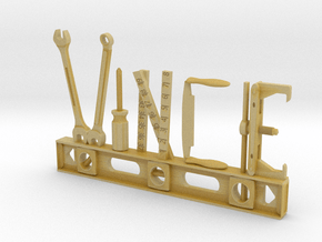 Vince Nametag in Tan Fine Detail Plastic