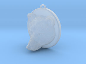 Bear Face Necklace in Clear Ultra Fine Detail Plastic