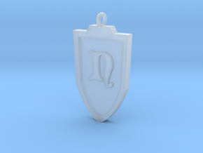 Medieval N Shield Pendant in Clear Ultra Fine Detail Plastic