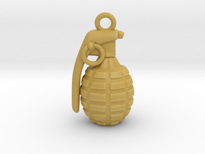The Grenade Pendant in Tan Fine Detail Plastic