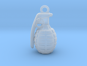 The Grenade Pendant in Clear Ultra Fine Detail Plastic
