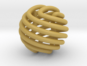 Figure-8 knot sphere in Tan Fine Detail Plastic