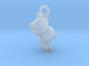 Teddy Bear Pendant - 3cm in Clear Ultra Fine Detail Plastic