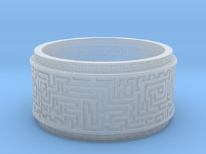 Ancient Maze ring in Clear Ultra Fine Detail Plastic