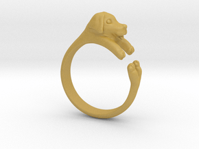 Puppy Dog Ring - (Sizes 4 to 15 available) Size 9 in Tan Fine Detail Plastic