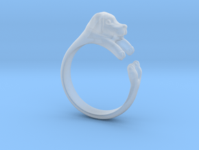 Puppy Dog Ring - (Sizes 4 to 15 available) Size 9 in Clear Ultra Fine Detail Plastic