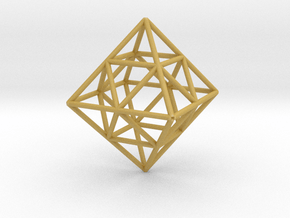 octahedron in Tan Fine Detail Plastic