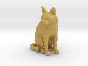 Sitting Gray Chartreux in Tan Fine Detail Plastic