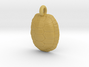 Turtle Shell Pendant Version 1 in Tan Fine Detail Plastic