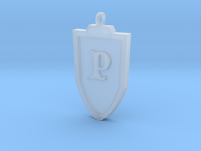 Medieval P Shield Pendant in Clear Ultra Fine Detail Plastic