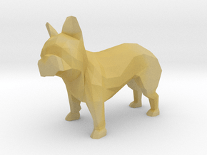 Low Poly French Bulldog in Tan Fine Detail Plastic