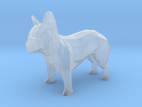 Low Poly French Bulldog in Clear Ultra Fine Detail Plastic