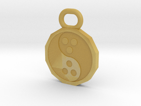 Dudeist Pendant (Heads on Both Sides) in Tan Fine Detail Plastic