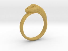 Snake Ring - (Sizes 5 to 15 available) US Size 9 in Tan Fine Detail Plastic