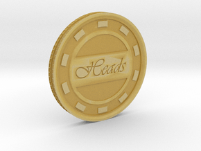 Heads/Tails Flip Coin or Decider in Tan Fine Detail Plastic