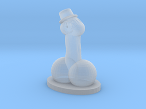 Top Hat Happy Face Statue in Clear Ultra Fine Detail Plastic