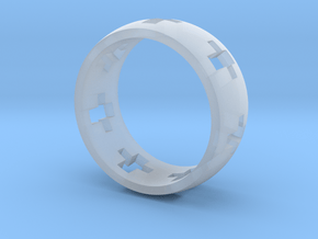 Cross Ring in Clear Ultra Fine Detail Plastic