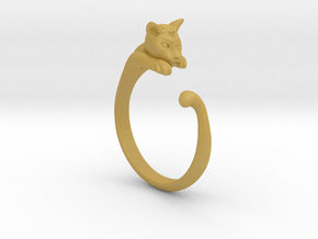 Cat Ring V1 - (Sizes 5 to 15 available) US Size 9 in Tan Fine Detail Plastic