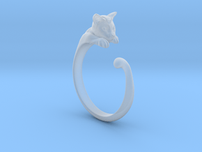 Cat Ring V1 - (Sizes 5 to 15 available) US Size 9 in Clear Ultra Fine Detail Plastic