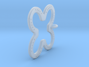 Tilted Horseshoe with luck in Clear Ultra Fine Detail Plastic