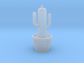 Cactus Keyring in Clear Ultra Fine Detail Plastic