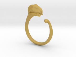 Rabbit Ring - (Sizes 5 to 15 available) US Size 9 in Tan Fine Detail Plastic
