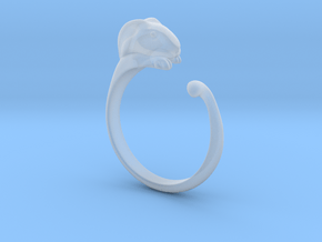 Rabbit Ring - (Sizes 5 to 15 available) US Size 9 in Clear Ultra Fine Detail Plastic