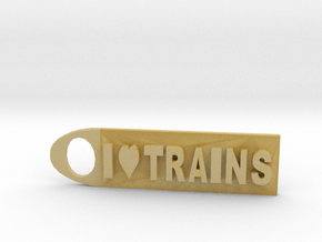I Love Trains KeychainMK IV in Tan Fine Detail Plastic