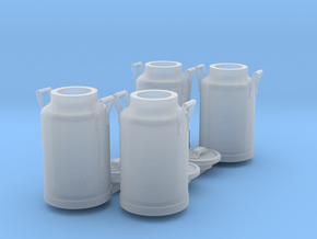 Scale 1/35 milk can - set of 4 in Clear Ultra Fine Detail Plastic